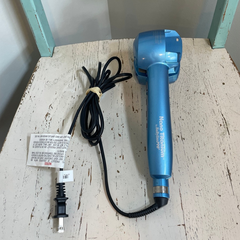 BaBylissPRO Nano Titanium MiraCurl Professional Automatic Hair Curler Blue Works